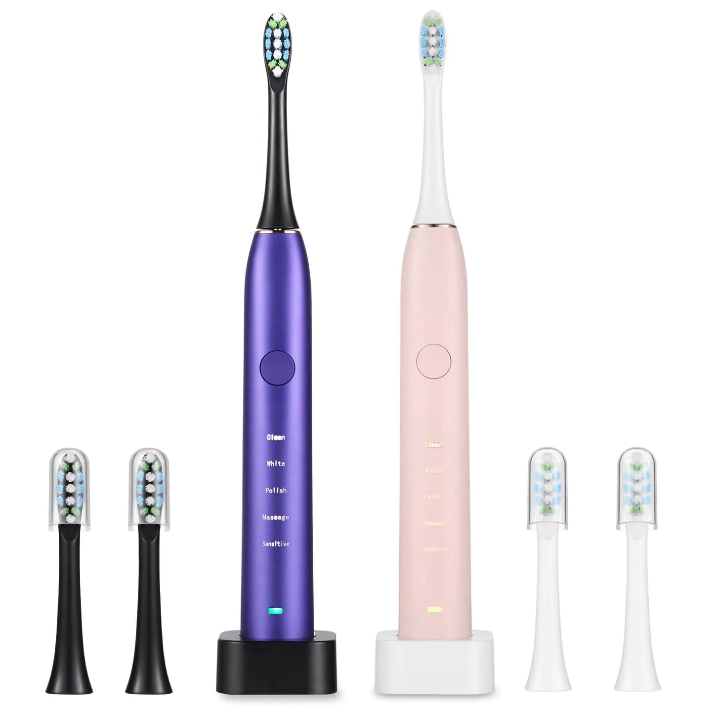 Electric Toothbrush IPX7 With Replacement Heads Set