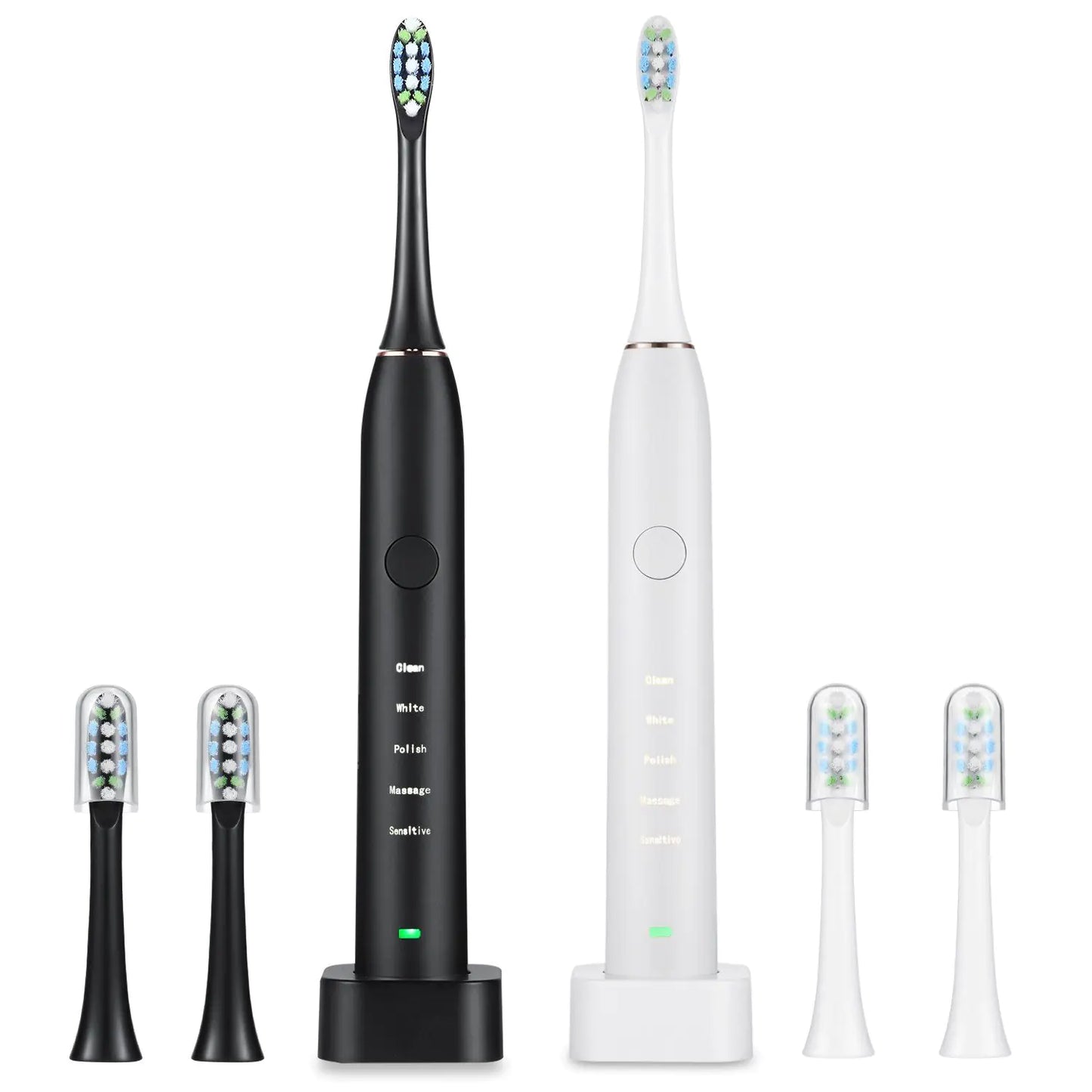 Electric Toothbrush IPX7 With Replacement Heads Set